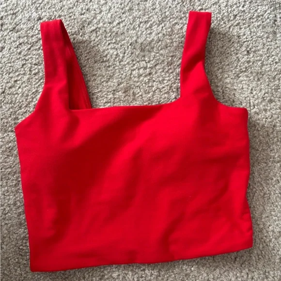 Abercrombie & Fitch YPB Red Sleeveless Fitted Crop Top - Picture 3 of 5